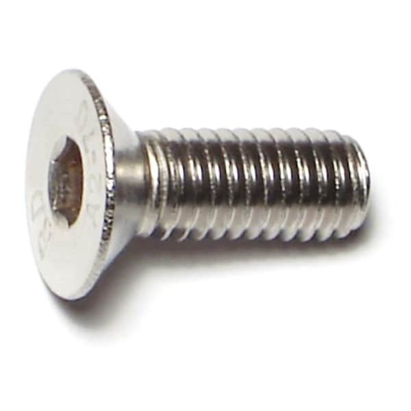 Midwest Fastener M6-1.00 Socket Head Cap Screw, Flat, Plain Stainless Steel, 16 mm Length, 10 PK 77048 - main